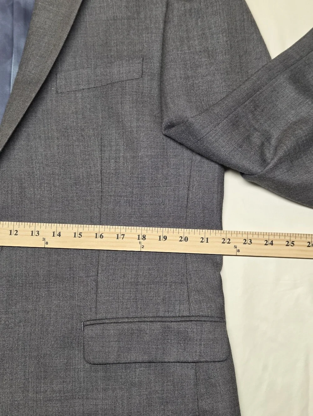 Lauren Ralph Lauren Mens 44L Blue Gray Silk Wool Blend Sport Coat Blazer